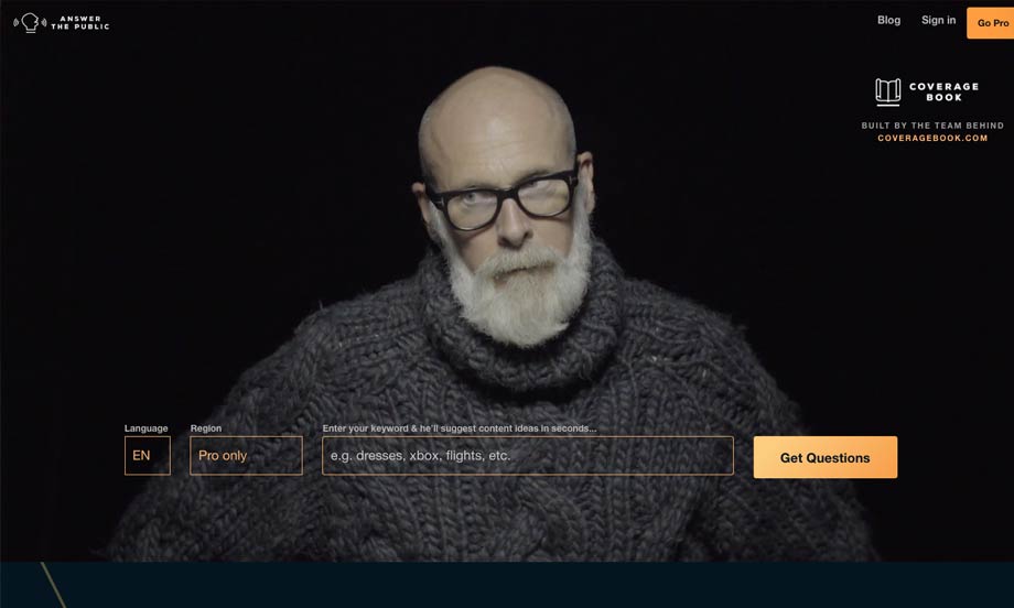 AnswerThePublic Kreis-Visualisierung mit W-Fragen rund um ein Keyword